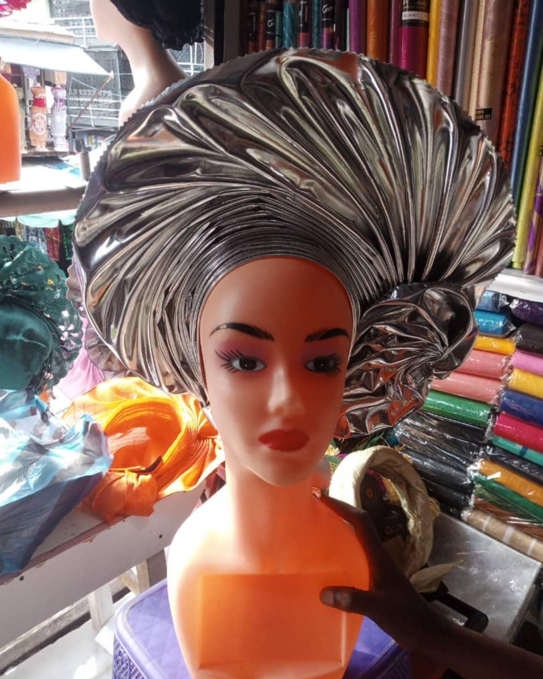 Liquid Metallic Leather Auto Gele, Headtie, African Ready Made Auto Gele, Nigeria Auto Gele, Rich Mummy Auto Gele, Bridal Auto Gele