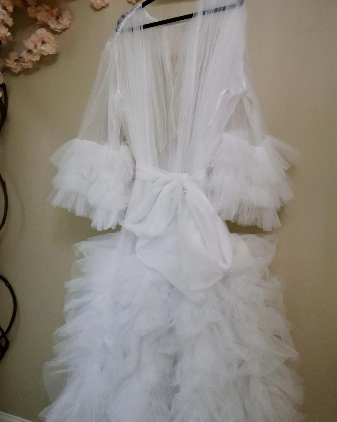 Bridal Robe, Wedding Robes, Long Tulle Robe, Wedding Day Robe, Gift for Bride To Be, Bridal Morning Robe, Gift For Her, 2025 Bride, 2026 Bride