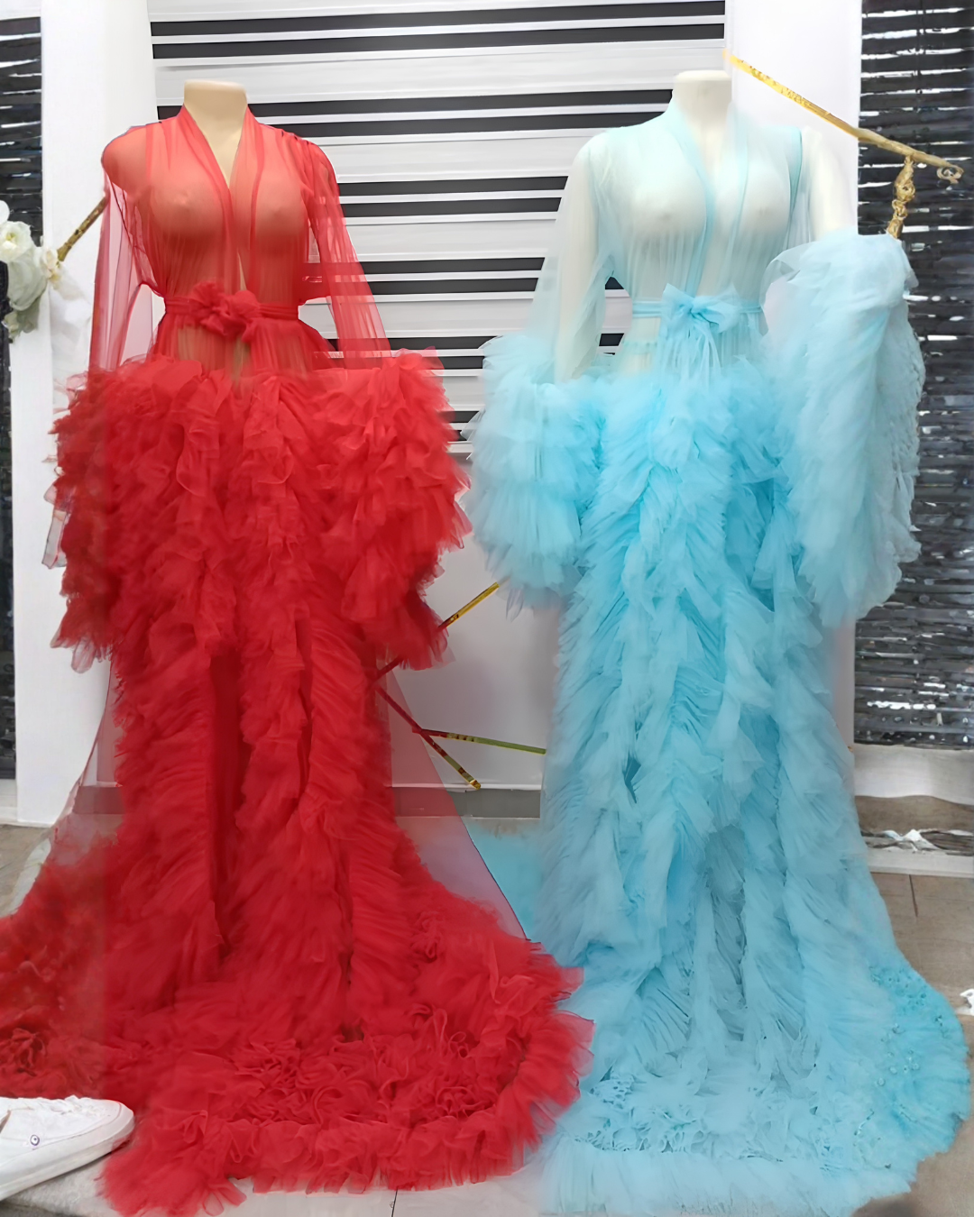 Nana Ruffle Tulle Bridal Robe (Ready to Ship)