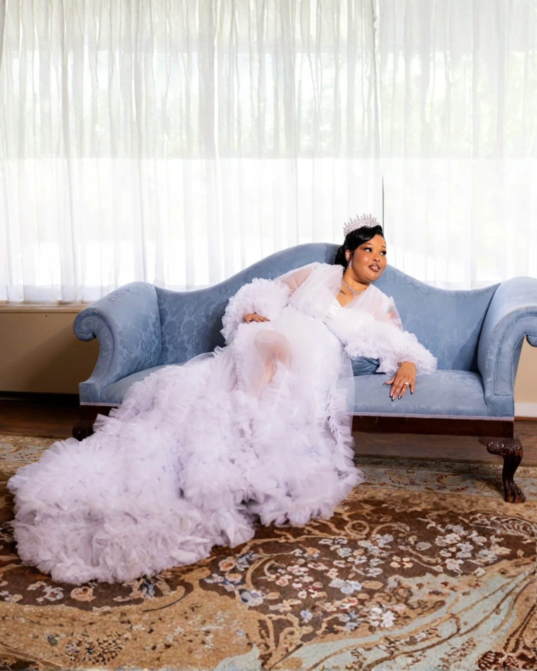 Candace Tulle Ruffle Bridal Robe