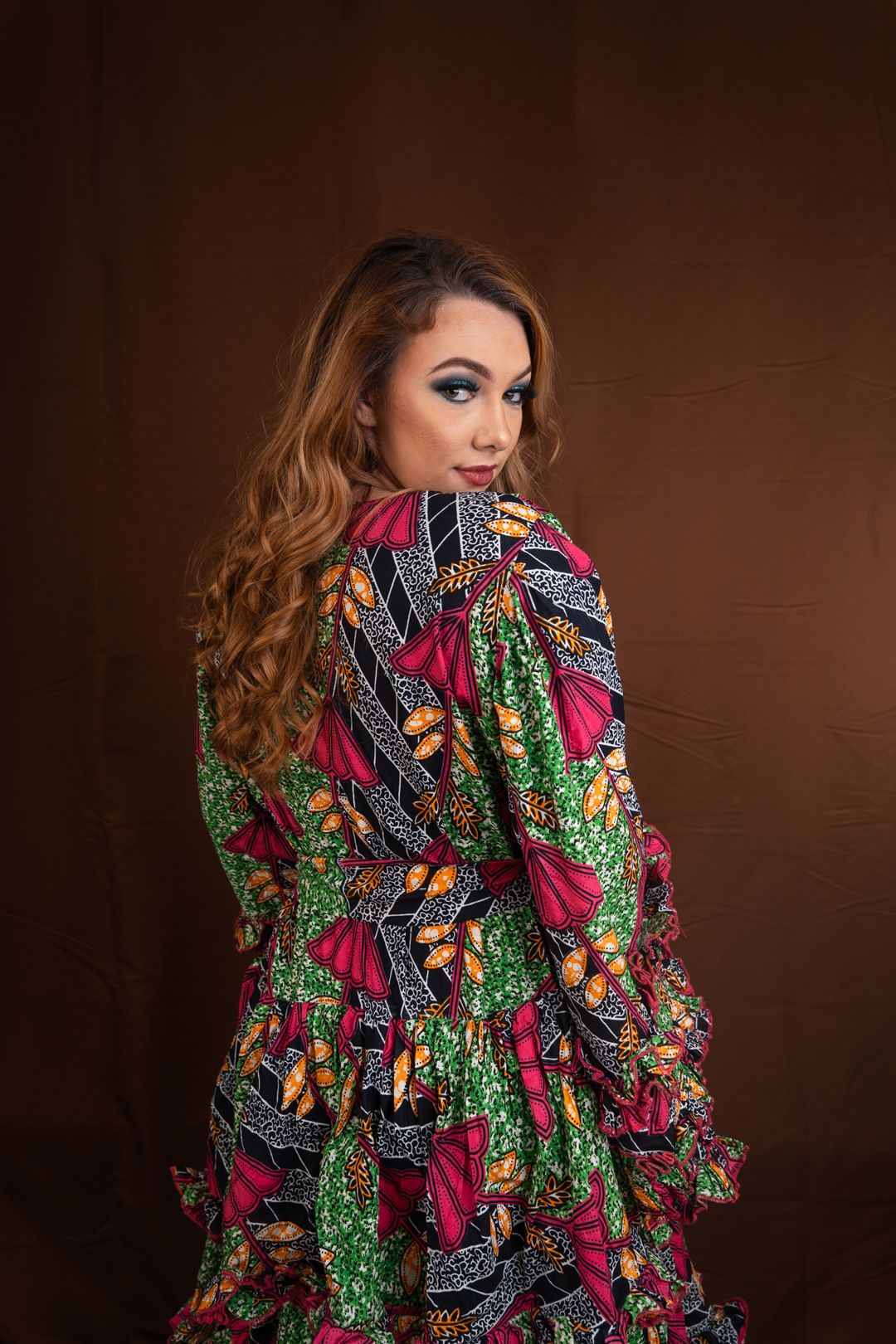 Lola African Ruffle Dress
