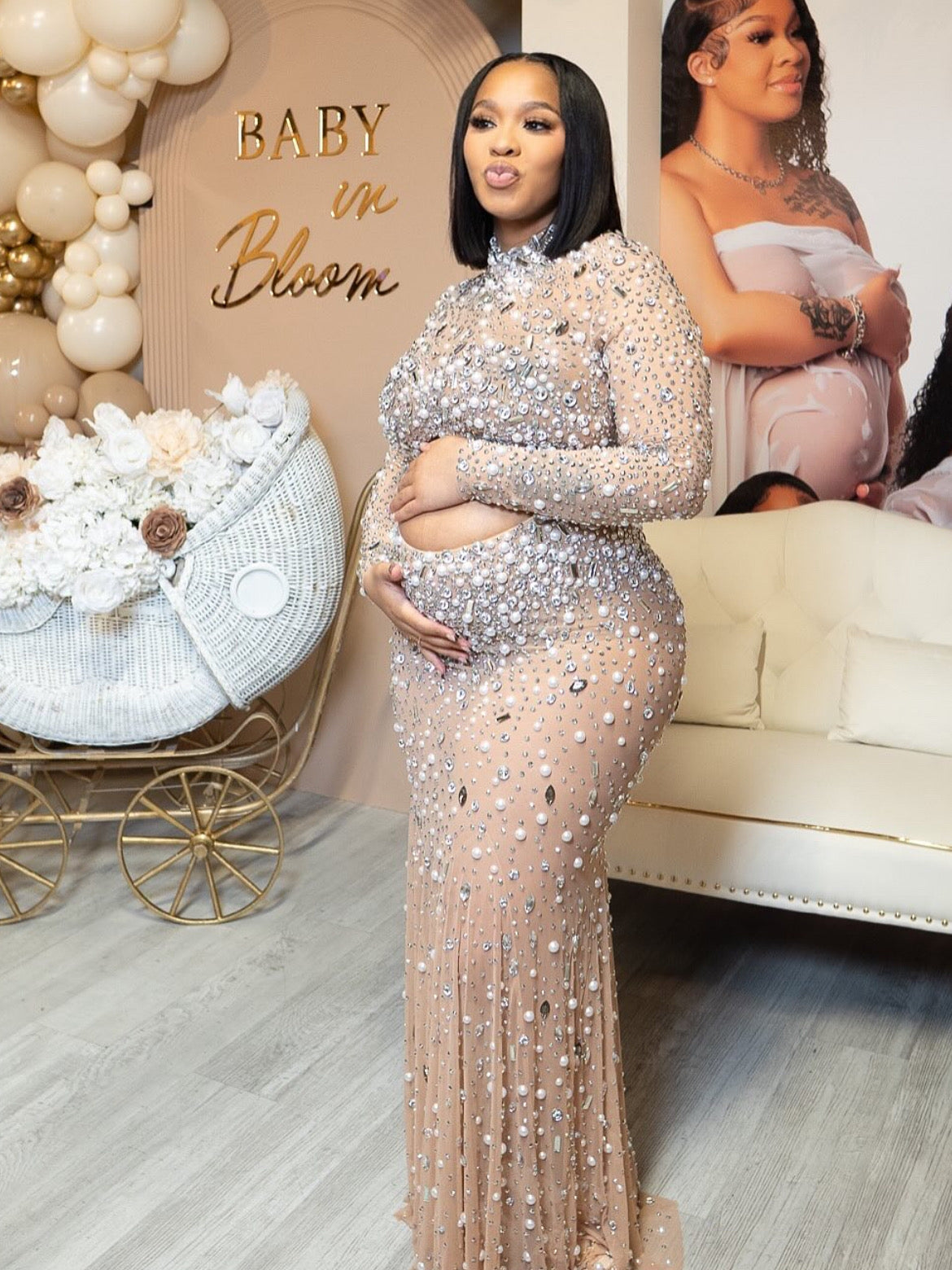 Nita Cut out Maternity Dress