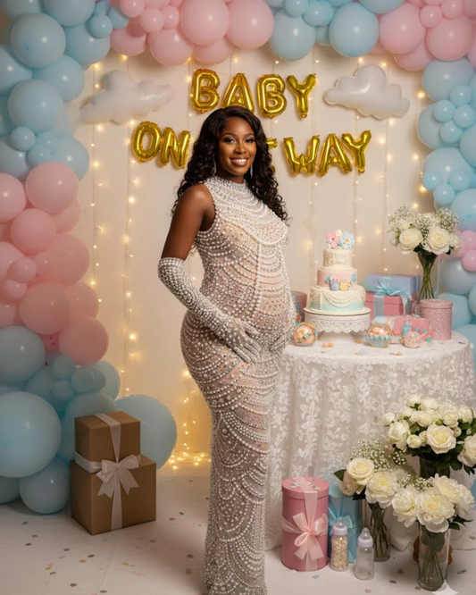 Nikki Pearl Maternity Dress