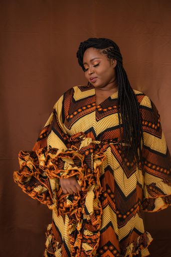 Ona African Ruffle Dress