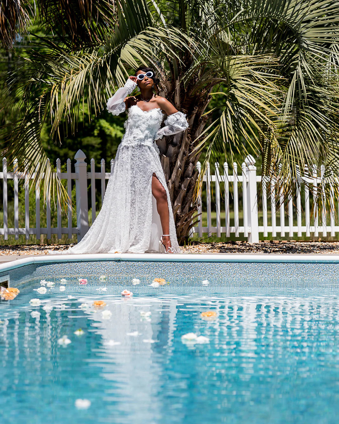 Amelia Beaded Lace Bridal Robe