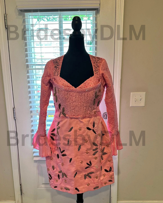 Classic Asooke Dress, African Beaded Asooke Short Gown, Wedding Afterparty Asooke Outfit, Naija African Beaded Asooke Dress and Party wear