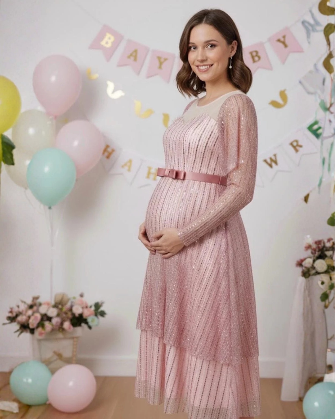 Baby Shower Dress, Custom Maternity Dress, Maternity Ball Dress, Occasion Dress for Pregnancy, Gift for Mother To Be, Senior Photo Props