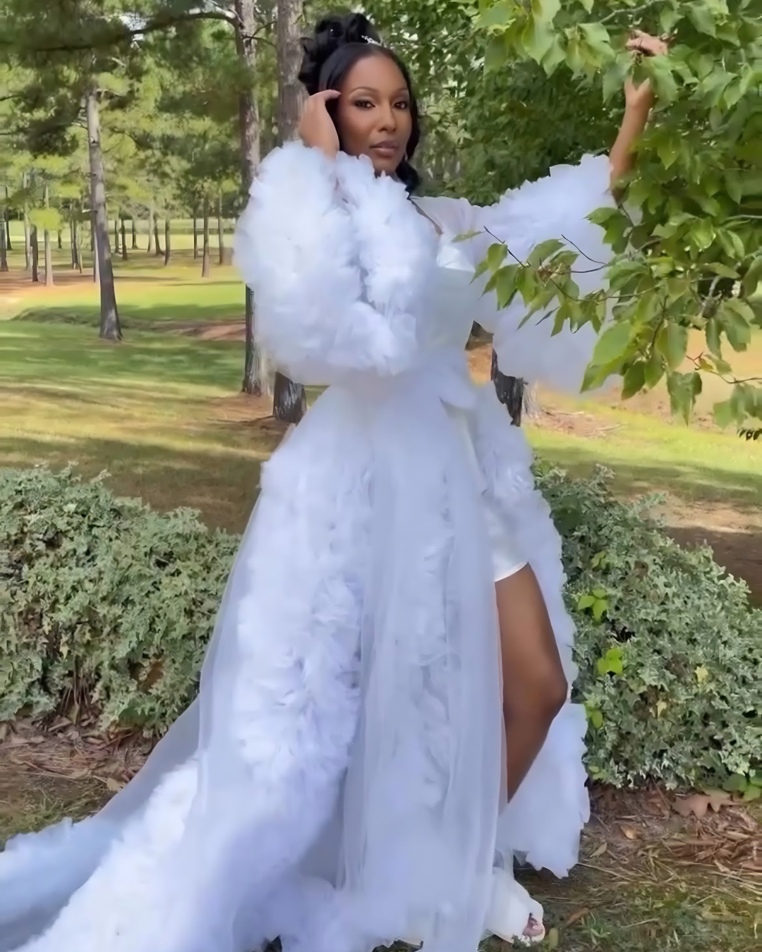Alex Bridal Ruffle Robe (Ready to Ship) Medium