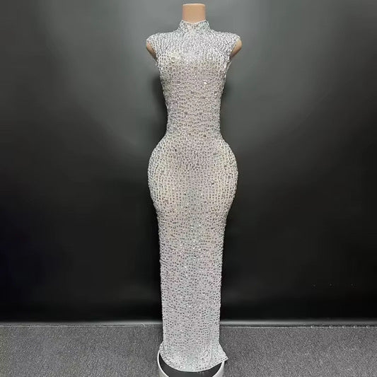 Silver Maternity Dress White / M