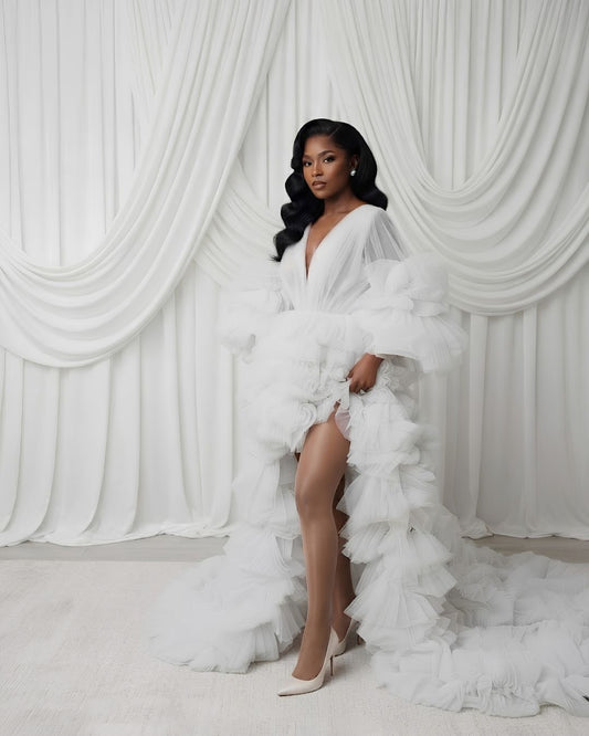 Nia High Low Bridal Robe