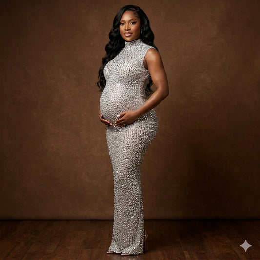 Silver Maternity Dress