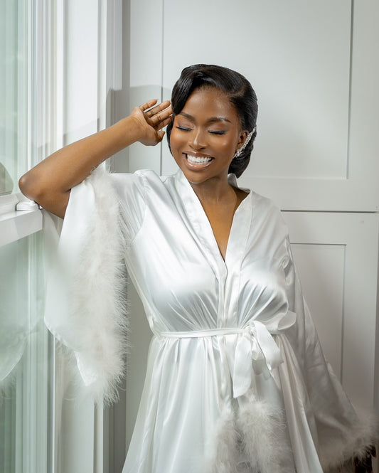 Lola Bridal Robe with Fur
