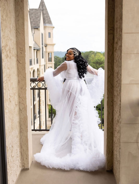 Courtney Ruffle Bridal Robe
