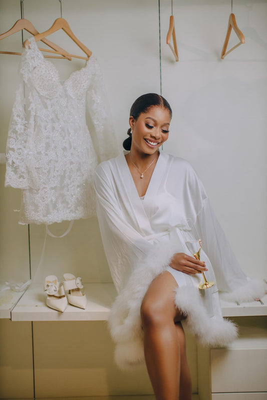 Lola Bridal Robe with Fur