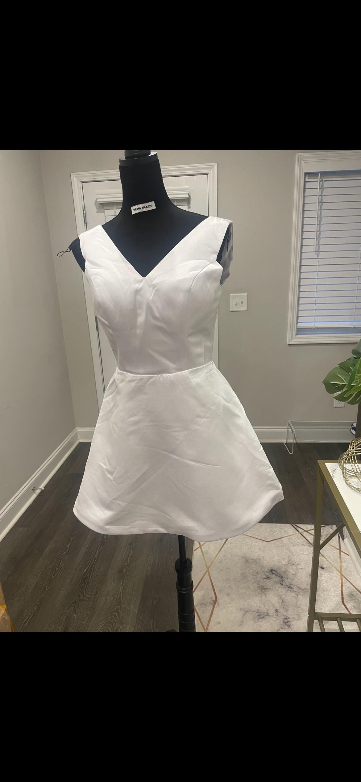 Short wedding dress, Mini wedding dress, bridal dress, white dress, plus size dress, gift for brides, engagement dress