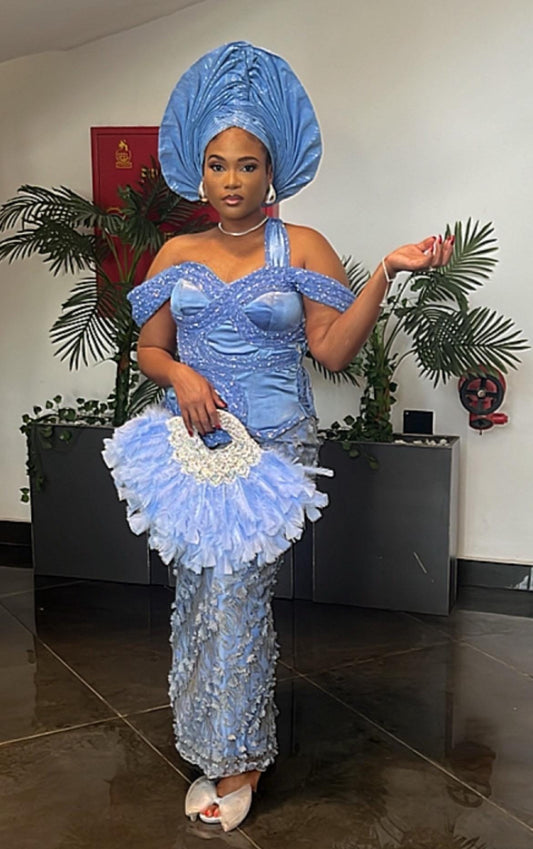 African Feather fan, Brides Hand fan, Traditional Wedding Brides Hand Fan, Wedding Feather Hand Fan, Nigerian Wedding Bridal Hand Fan