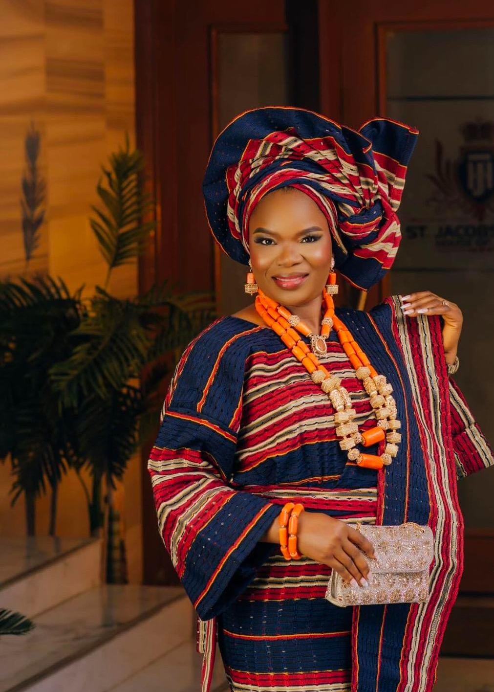 Classic Asooke iro and buba, Mother of the bride and groom outfits, 40th birthday attire, Asooke for women, Nigerian wedding suit. ASOOKE