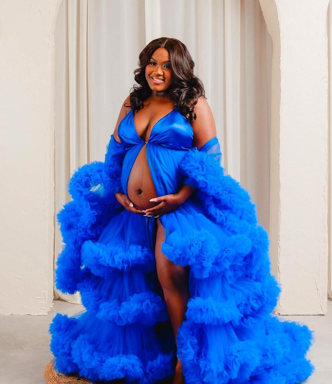 Maternity Dress for Photo Shoot, Tulle Maternity Gown, Baby Shower Photoshoot Dress, Boho Maternity Gown, Wedding Guest Dress, Gift for Her
