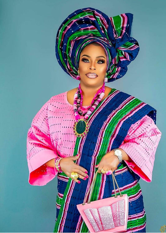 Classic Asooke iro and buba, Mother of the bride and groom outfits, 40th birthday attire, Asooke for women, Nigerian wedding suit. ASOOKE