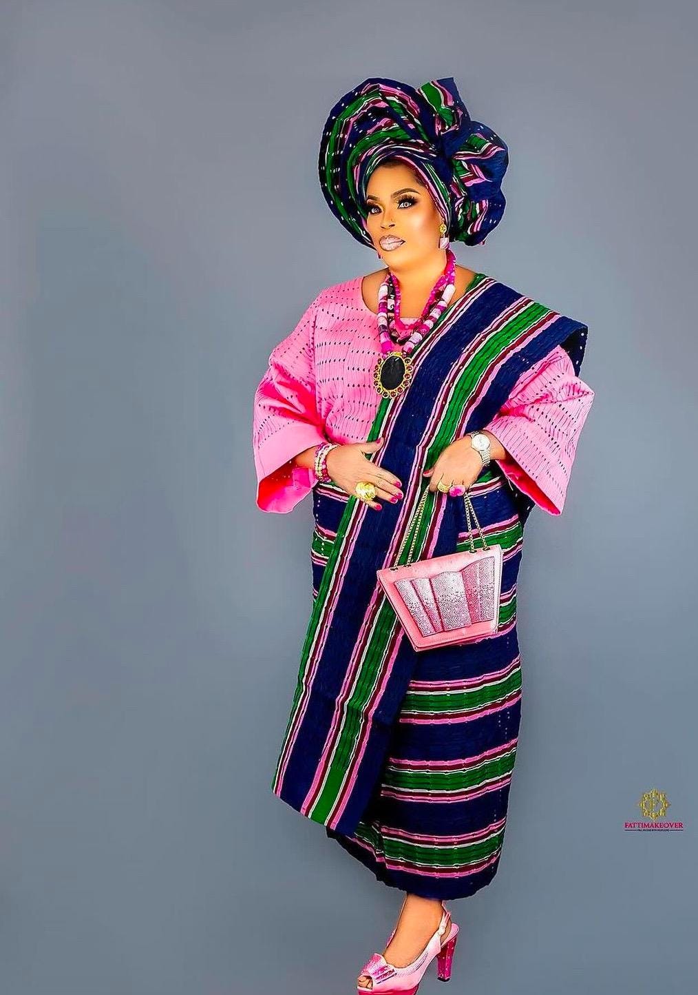Classic Asooke iro and buba, Mother of the bride and groom outfits, 40th birthday attire, Asooke for women, Nigerian wedding suit. ASOOKE