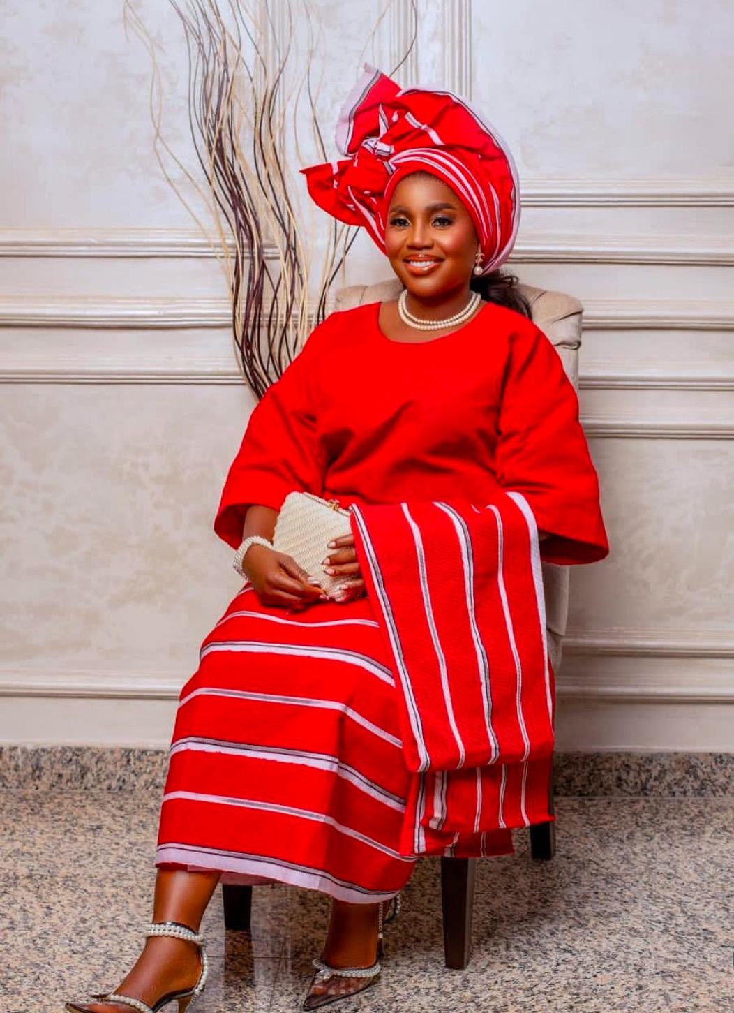 Classic Asooke iro and buba, Mother of the bride and groom outfits, 40th birthday attire, Asooke for women, Nigerian wedding suit. ASOOKE