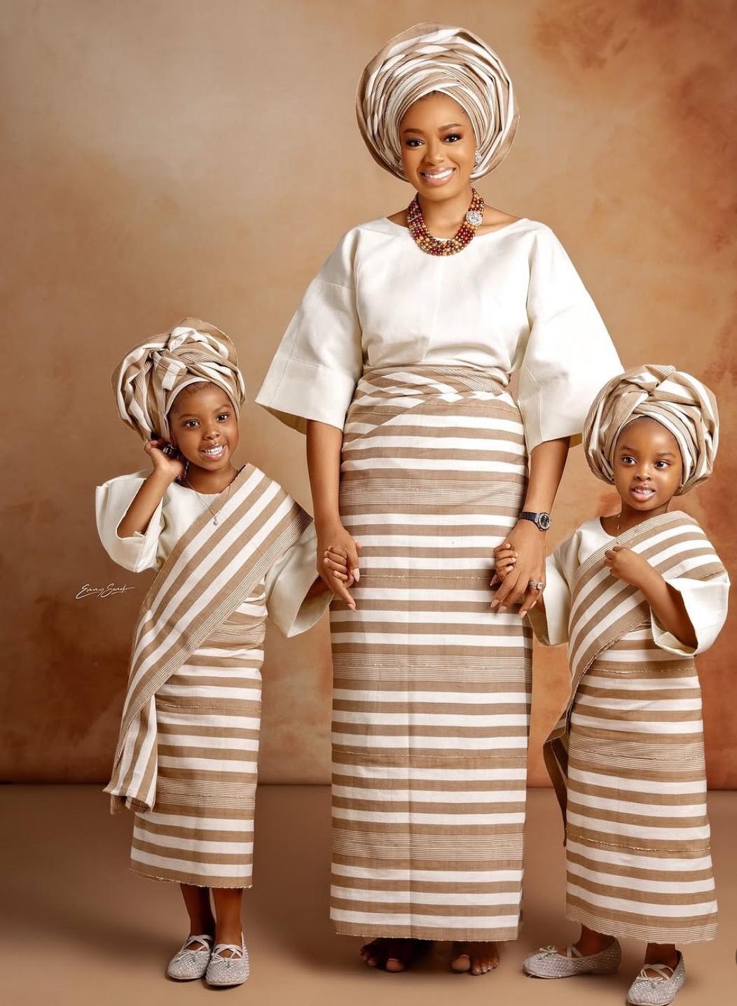 Mummy and me Asooke iro and buba, Mother and baby girls and boy aso oke, One year birthday attire, Asooke for women,  Kids Aso oke, ASOOKE
