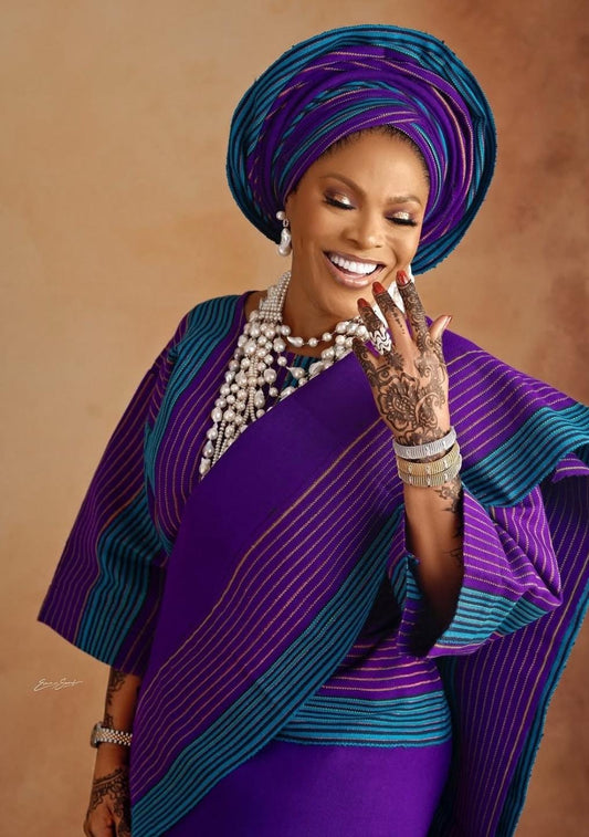 Classic Asooke iro and buba, Mother of the bride and groom outfits, 40th birthday attire, Asooke for women, Nigerian wedding suit. ASOOKE
