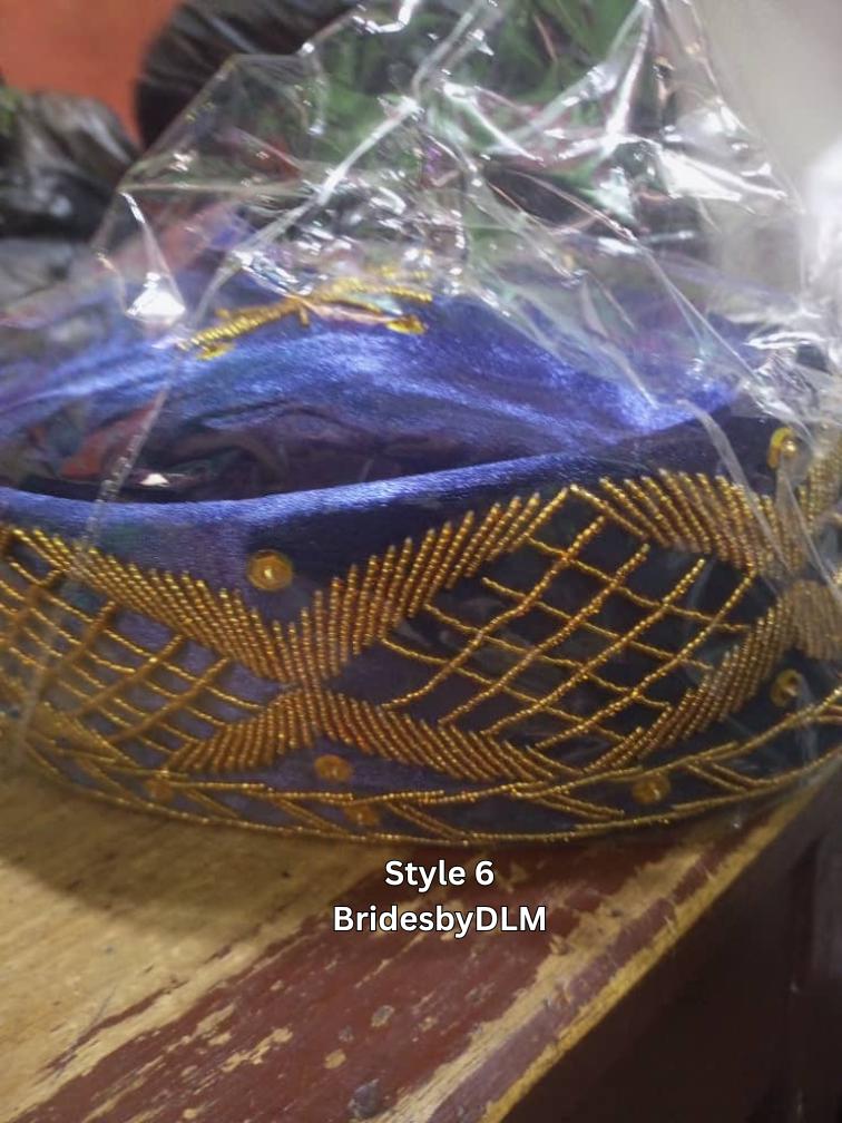 African Chieftaincy Wedding Hat. Igbo Ozo Cap, African Men's Wedding Velvet Cap/Beaded Cap. Nigerian Special Traditional Men Hat