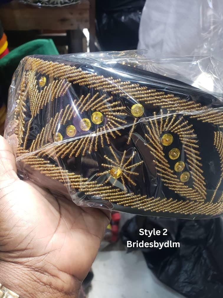 African Chieftaincy Wedding Hat. Igbo Ozo Cap, African Men's Wedding Velvet Cap/Beaded Cap. Nigerian Special Traditional Men Hat