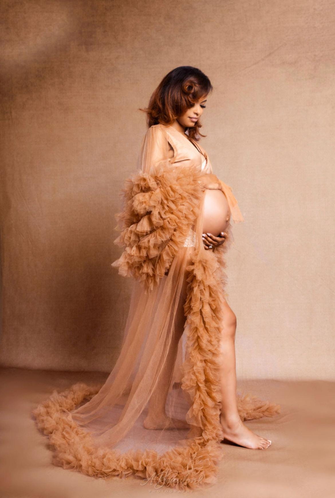 Maternity Dress for Photo Shoot, Tulle Maternity Gown, Baby Shower Photoshoot Dress, Boho Maternity Gown, Wedding Guest Dress, Gift for Her