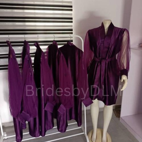 Bridesmaids Robe, Wedding Robes for Brides, Short Bridesmaids Tulle Robe, Wedding Day Robe, Gift for Bride to be, Bridal morning robe,