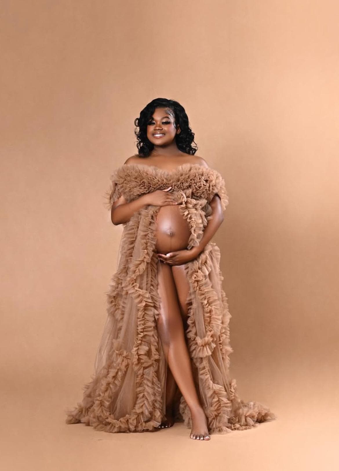 Maternity Dress for Photo Shoot, Tulle Maternity Gown, Baby Shower Photoshoot Dress, Boho Maternity Gown, Wedding Guest Dress, Gift for Her