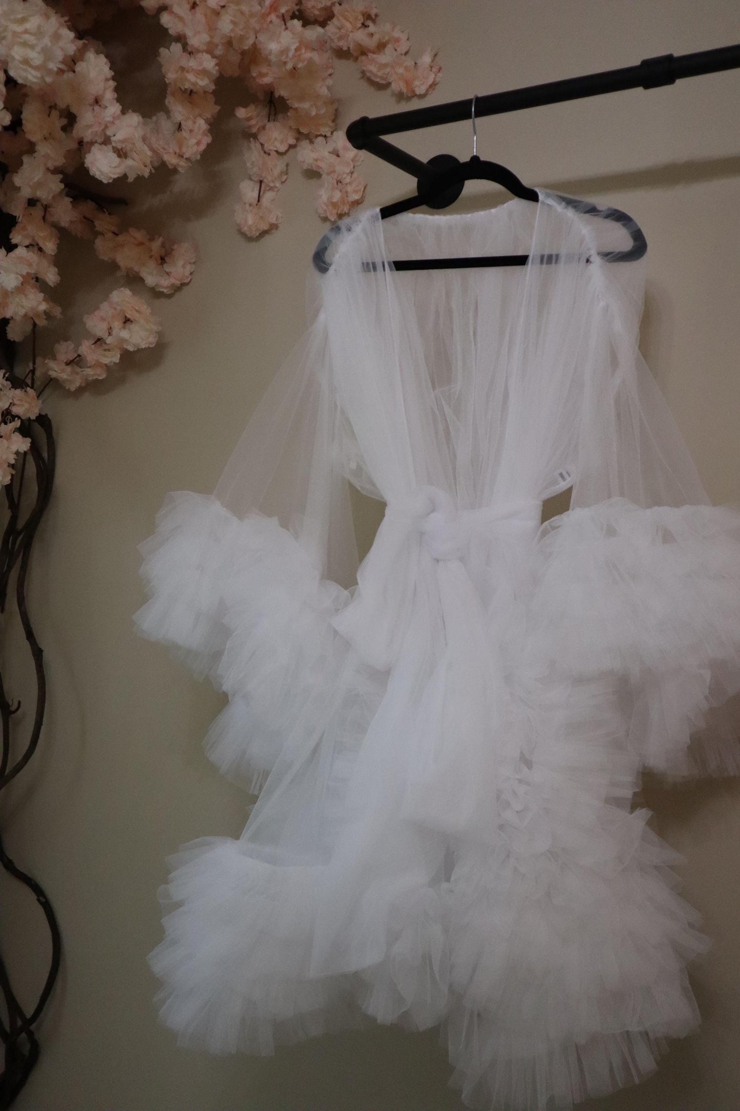 Bridal Robe, Wedding Robes, Short Tulle Robe, Wedding Day Robe,Gift for Bride to be,Bridal morning robe, Gift for her, 2025 bride 2026 bride