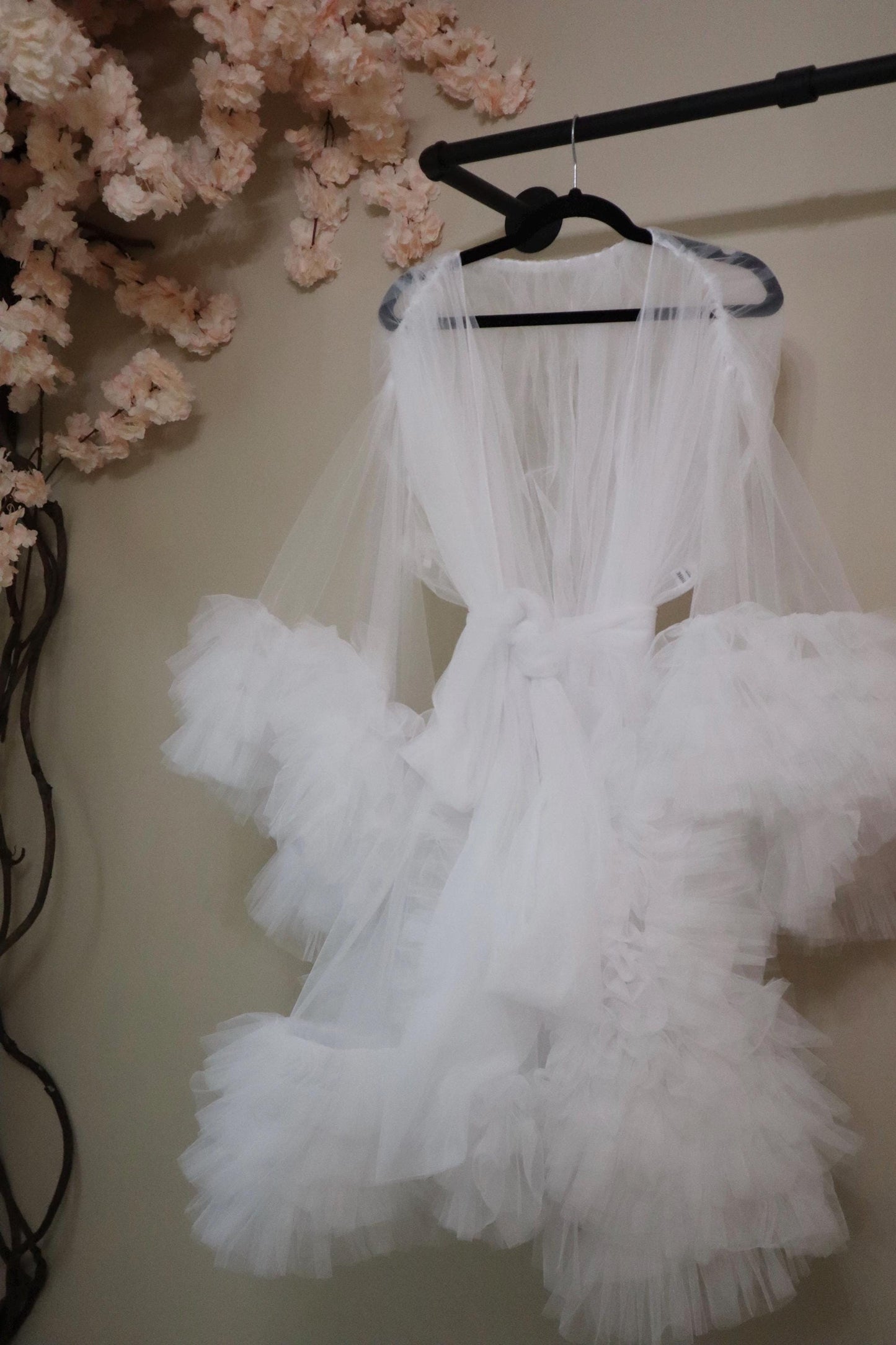 Bridal Robe, Wedding Robes, Short Tulle Robe, Wedding Day Robe,Gift for Bride to be,Bridal morning robe, Gift for her, 2025 bride 2026 bride