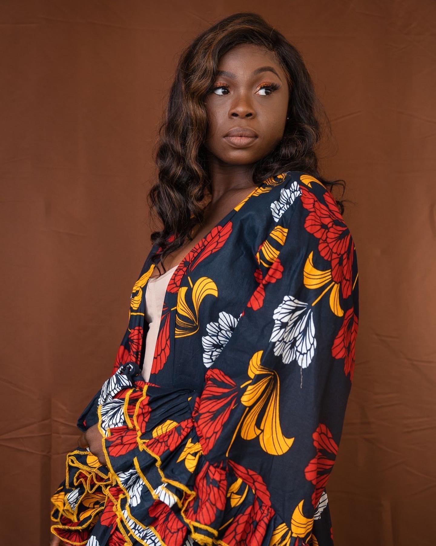 African Print Floral Mixed Print Dress, Knee Length Dress, Ankara Wedding Dress, Ankara Prom Dress, Elegant Traditional African Dress