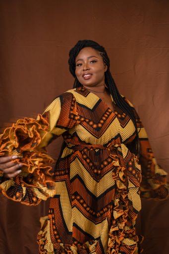 African Print Floral Mixed Print Dress, Knee Length Dress, Ankara Wedding Dress, Ankara Prom Dress, Elegant Traditional African Dress