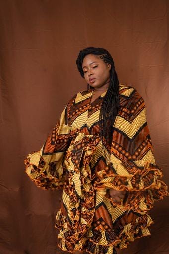 African Print Floral Mixed Print Dress, Knee Length Dress, Ankara Wedding Dress, Ankara Prom Dress, Elegant Traditional African Dress