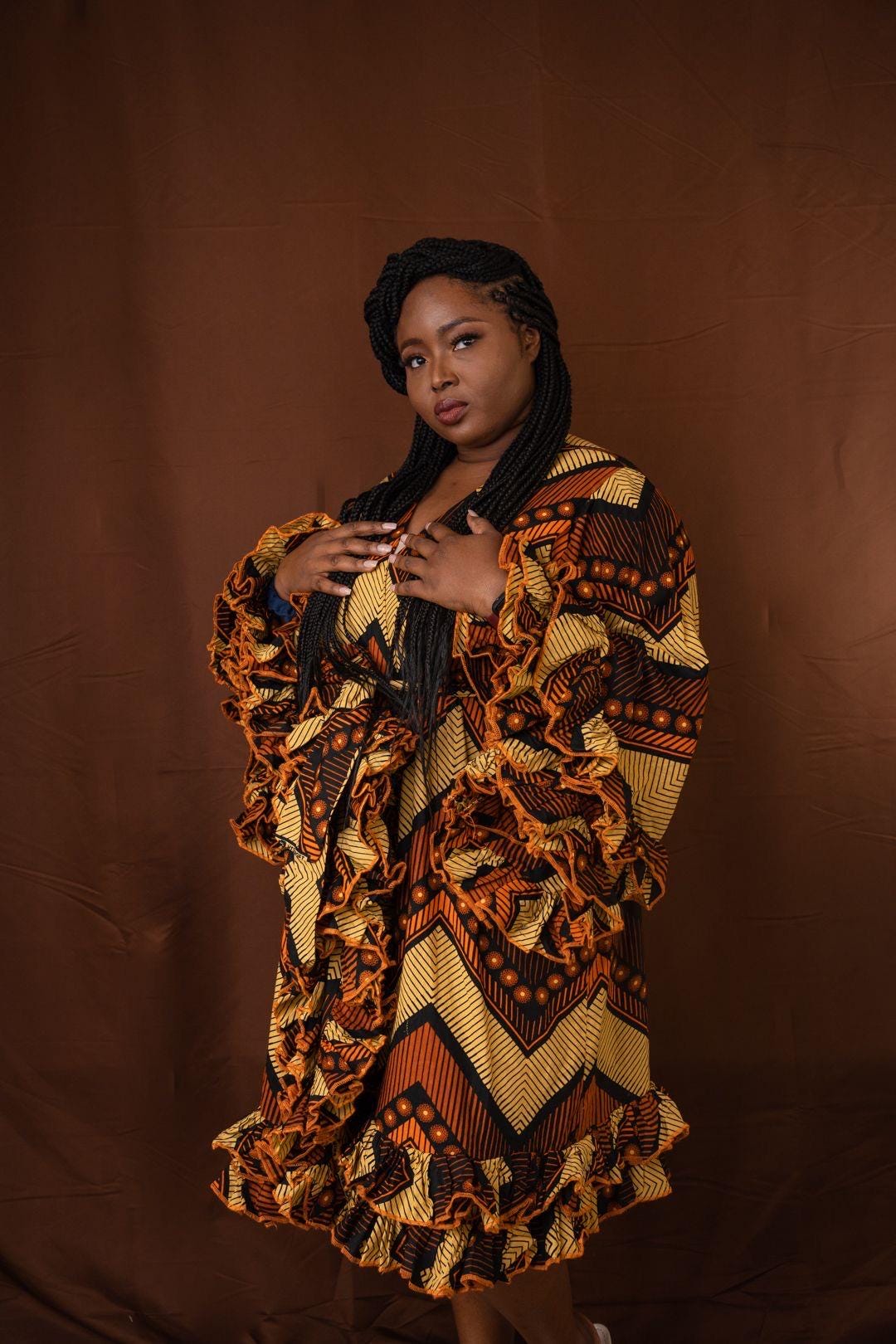 African Print Floral Mixed Print Dress, Knee Length Dress, Ankara Wedding Dress, Ankara Prom Dress, Elegant Traditional African Dress