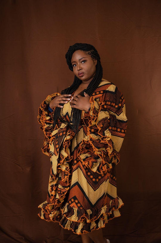 African Print Floral Mixed Print Dress, Knee Length Dress, Ankara Wedding Dress, Ankara Prom Dress, Elegant Traditional African Dress