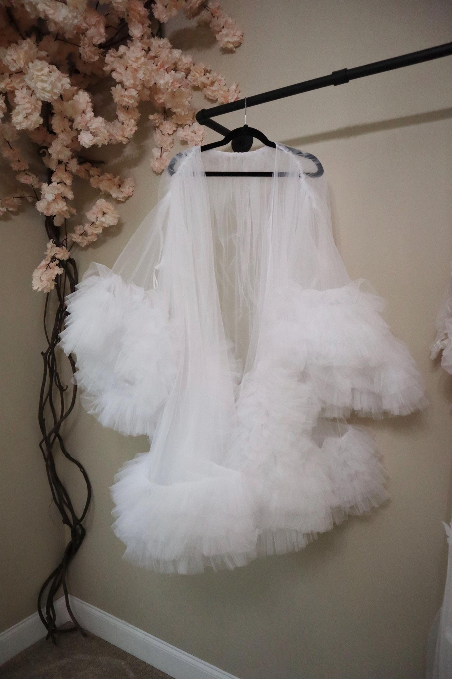 Bridal Robe, Wedding Robes, Short Tulle Robe, Wedding Day Robe,Gift for Bride to be,Bridal morning robe, Gift for her, 2025 bride 2026 bride