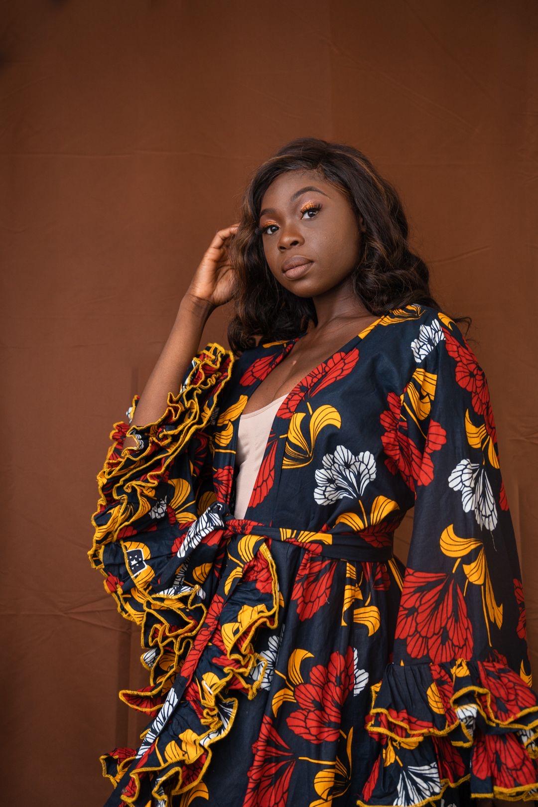 ankara knee length dresses Wide Sleeve Ankara Dress Short Dress Bell Sleeves Ankara Gown Ankara Knee Length Dress| Wax