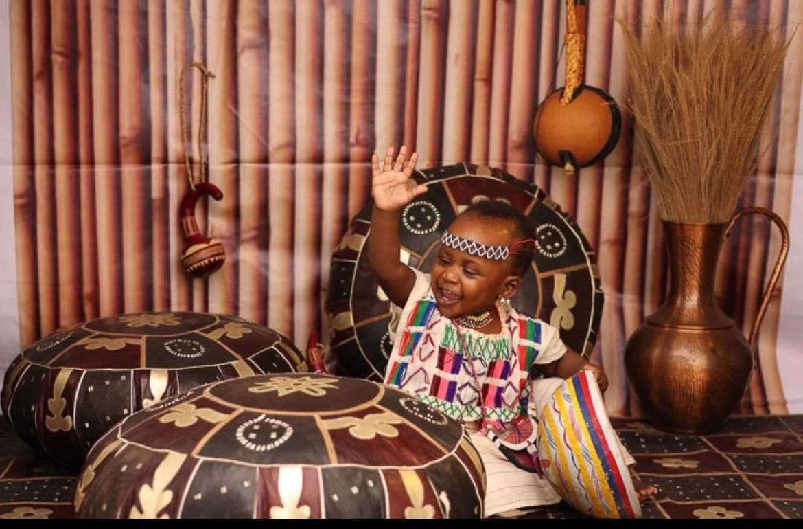 Fulani Outfits for Little Girls, African Attire for Kids, nomadic top and bottom for girls, 1st birthday and 2nd birthday African Outfit