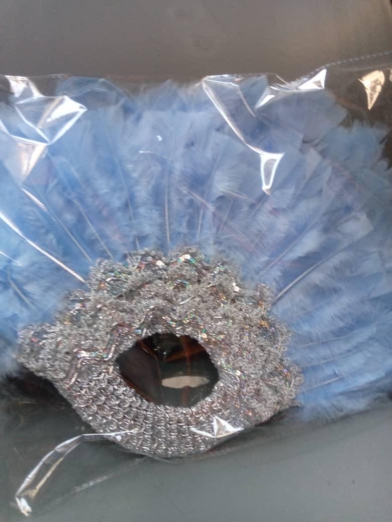 African aso ebi head tie/fan, Brides Bridesmaids Traditional Wedding Brides gele, Wedding gele and Hand Fan,Nigerian Wedding Bridal Hand fan