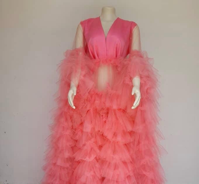 Maternity Dress for Photo Shoot, Tulle Maternity Gown, Baby Shower Photoshoot Dress, Boho Maternity Gown, Wedding Guest Dress, Gift for Her
