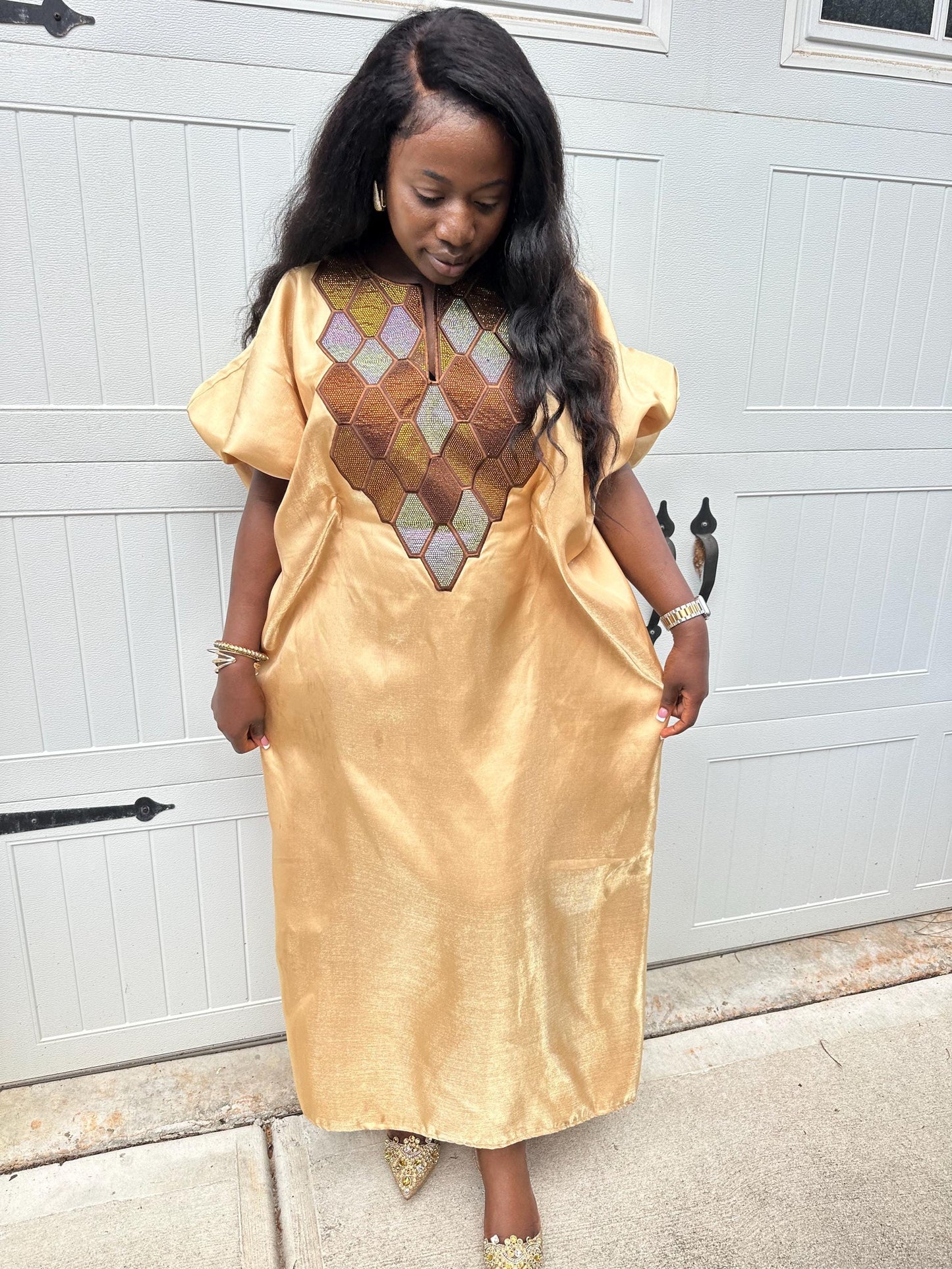 Classic African Bubu, GOLD Boubou,African boubou gown, Nigerian kaftan outfit,motherland style| African print dress | Party wear| danshiki