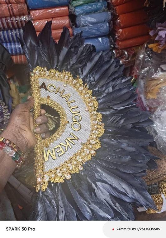 African aso ebi fan, Brides Hand fan, Traditional Wedding Brides Hand Fan, Wedding Feather Hand Fan, Nigerian Wedding Bridal Hand Fan