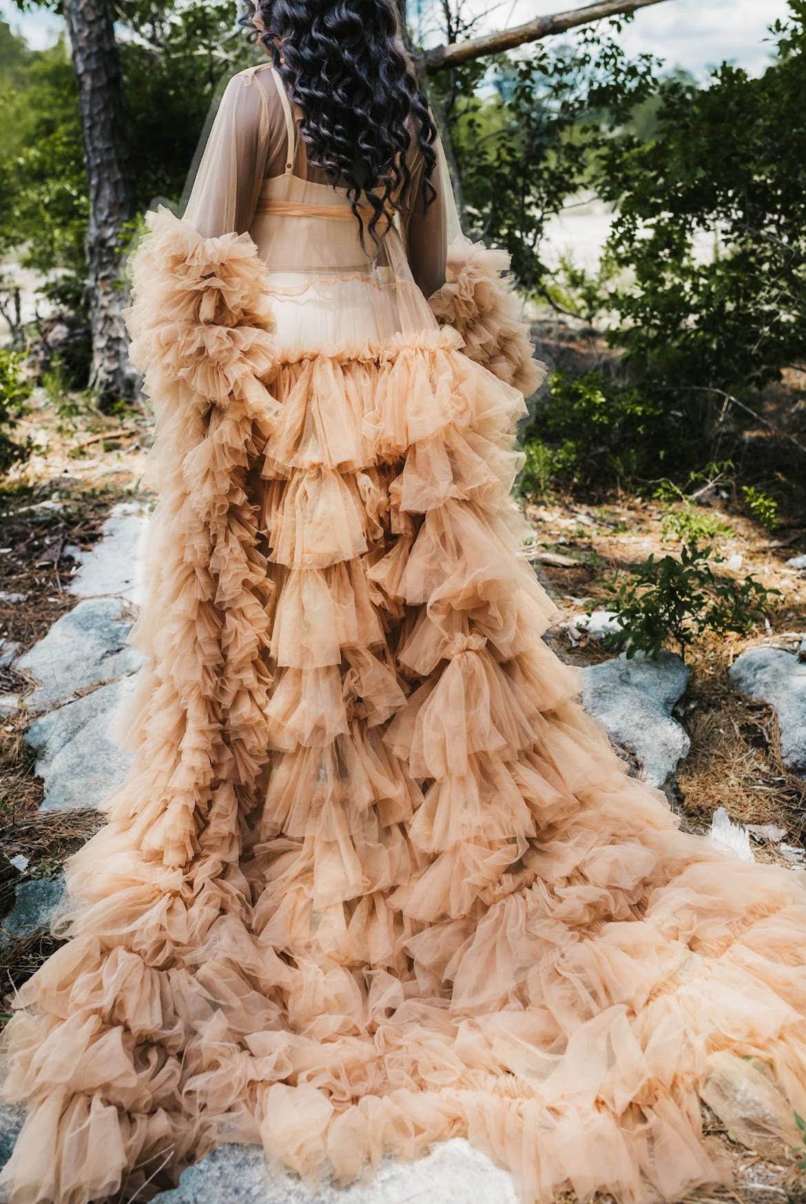 Maternity Dress for Photo Shoot, Tulle Maternity Gown, Baby Shower Photoshoot Dress, Boho Maternity Gown, Wedding Guest Dress, Gift for Her