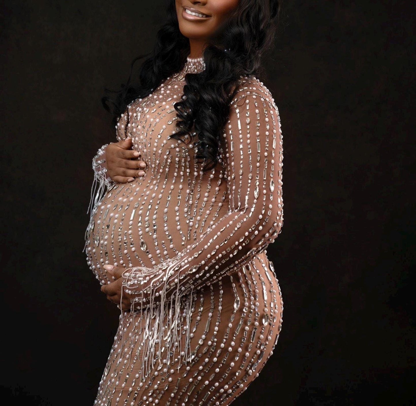 Baby Shower Dress, Maternity Diamond dress, Maternity Ball dress, Ocassion dress for pregnancy,Gift for Mother to be, senior photo props