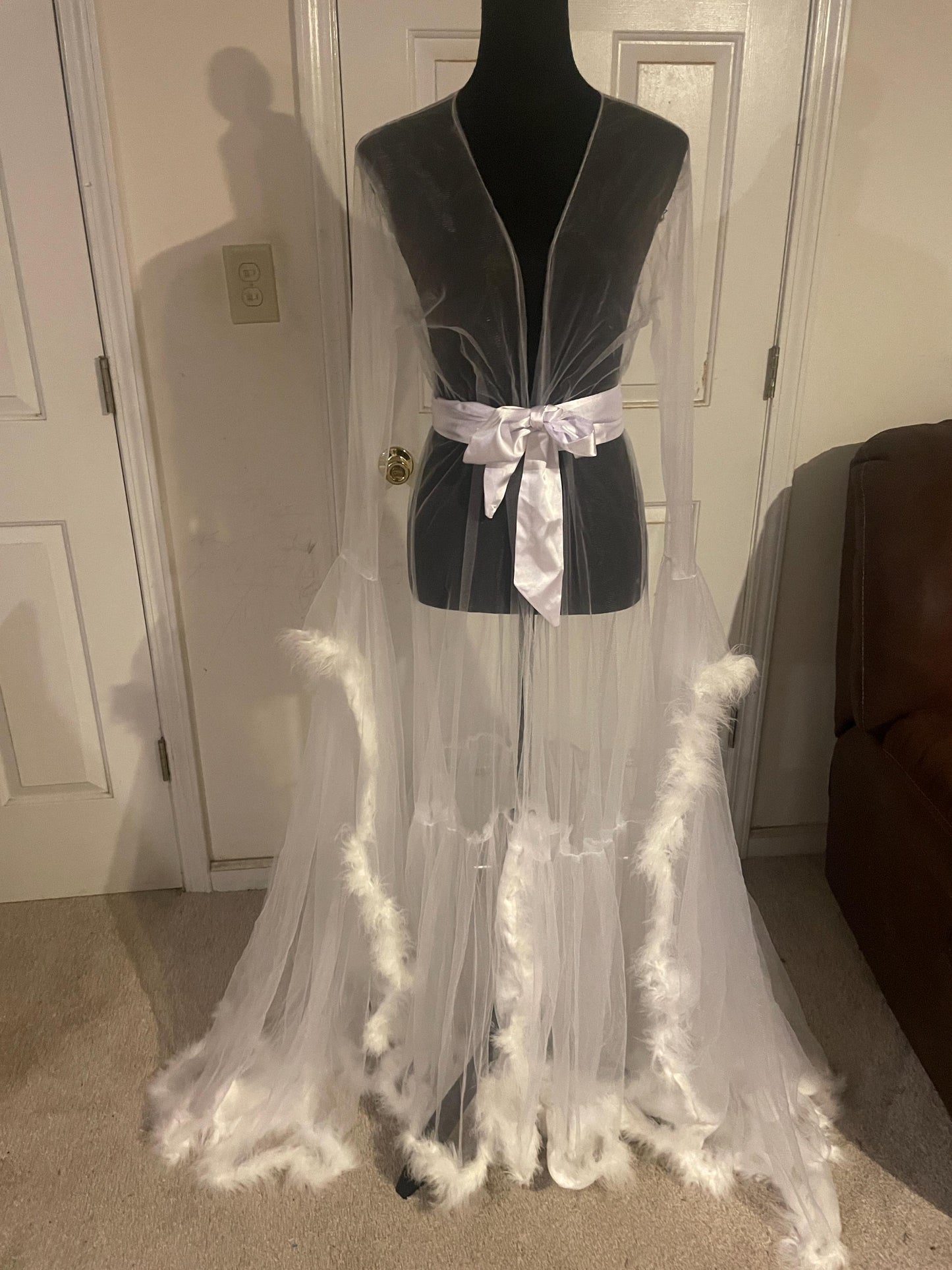 Bridal Robe, Wedding Robes, Short Tulle Robe, Wedding Day Robe,Gift for Bride to be,Bridal morning robe, Gift for her, 2025 bride 2026 bride
