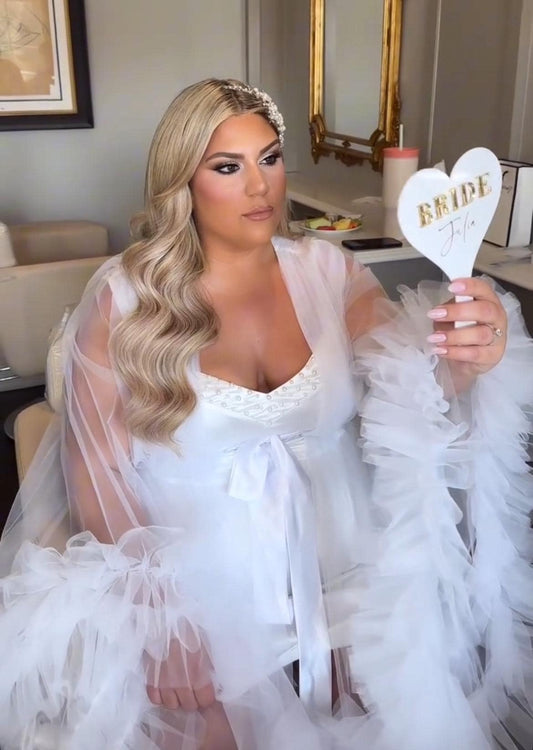 Bridal Robe, Plus Size white Wedding Robes, Wedding Day Robe,Gift for Bride to be,Bridal morning robe, Gift for her, 2025 bride 2026 bride